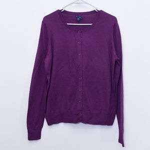 Gap Combed Front Cardigan in Wine - XL